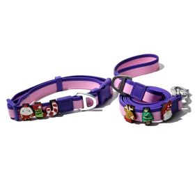 The New Dual-Color Embossed Pet Leash Set Is A Pet Product That Combines Appearance, Fun And Practicality. It Not Only Ensures A Great User Exper (Option: Pink-25mm)